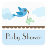Boys blue bird baby shower stickers/seals