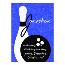 Boys Bowling Birthday Party Invitation