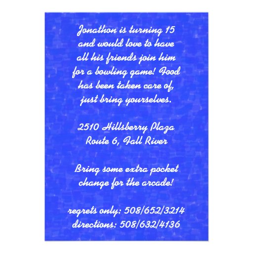 Boys Bowling Birthday Party Invitation