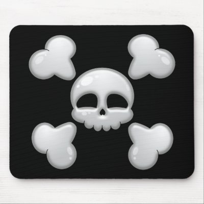 Boy's Cartoon Skull Mousepad by halegrafx
