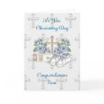 Boys Christening Shoes Greeting Cards