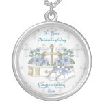 Boys Christening Shoes Personalized Necklace