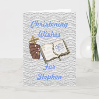 Boys Christenings Book card