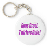 BOYS DROOL TWIRLERS RULE - PURPLE.psd Keychains