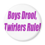BOYS DROOL TWIRLERS RULE - PURPLE.psd Fridge Magnets