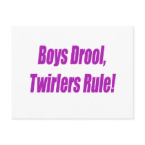 BOYS DROOL TWIRLERS RULE - PURPLE.psd Post Cards