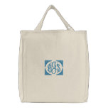 Boys Embroidered Monogram Canvas Tote Bag