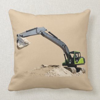 Boys' Favorite Excavators on Double Sided Pillow