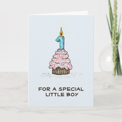 1st Birthday Cards For Boys. Boys first birthday cupcake
