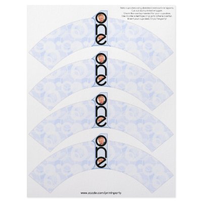 Boy's First Birthday Cupcake Cosie - Customizable Letterhead Design by cupcakecosiecompany