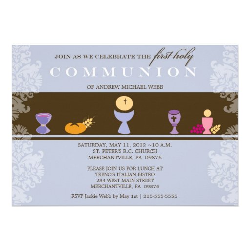 Boy's First Communion Invitation