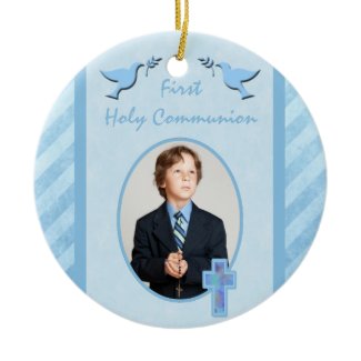 Boy's First Holy Communion Photo Ornament Keepsake ornament