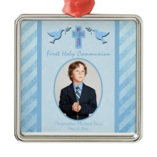Boy's First Holy Communion Photo Ornament Keepsake ornament