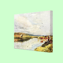 Boys Fishing Wrapped Canvas Print canvas prints