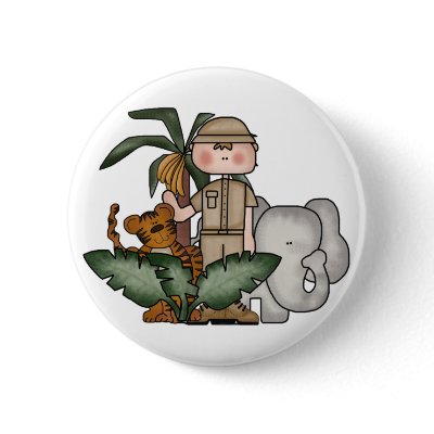 Boys Jungle Safari Pinback Button by toddlersplace