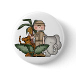 Boys Jungle Safari Pinback Button