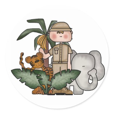 Boys Jungle Safari Round Sticker by toddlersplace