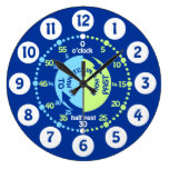 Boys learn to tell time blue wall clock