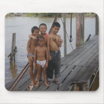Boys Living On The Kapuas River, West Borneo Mouse Pad