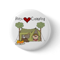Boys Love Camping buttons