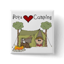 Boys Love Camping buttons
