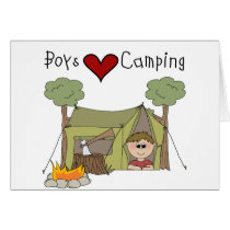 Boys Love Camping cards by toddlersplace Boys Love Camping cards