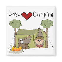 Boys Love Camping magnets by toddlersplace Boys Love Camping magnets