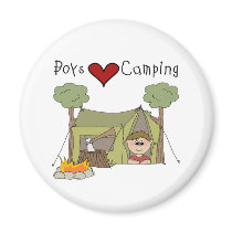 Boys Love Camping magnets by toddlersplace Boys Love Camping magnets