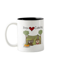 Boys Love Camping mugs by toddlersplace Boys Love Camping mugs