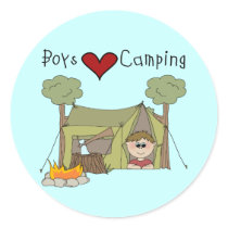 Boys Love Camping stickers by toddlersplace Boys Love Camping stickers
