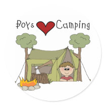 Boys Love Camping stickers