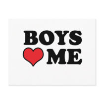 BOYS LOVE ME POSTCARD