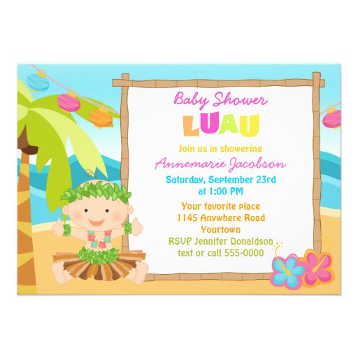 Boys Lua Baby Shower Personalized Invite