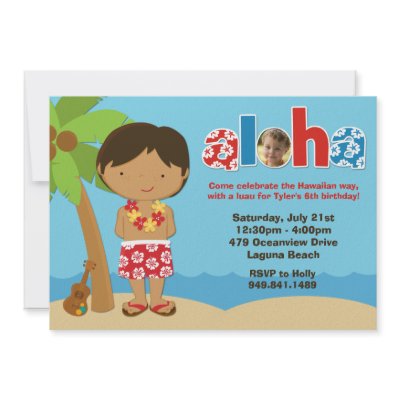 Boys Luau Birthday Party Invitation by eventfulcards