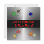 Boys Paint Ball Party Custom Announcement