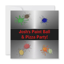 Boys Paint Ball Party Custom Announcement