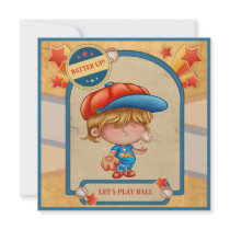 Boys Photo Baseball Birthday invitations