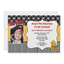 Boys Photo Pirate Birthday Party Invitation invitations