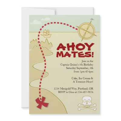 Boys Pirate Map & Pirate Ship Invitations by NanandMimis