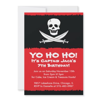Boys Pirate Themed Birthday Party Invitation by NanandMimis