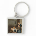 Boys Playing Dice in Front of Christiansborg Key Chain