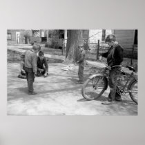 Boys Playing Marbles, Woodbine, Iowa, 1940 Print