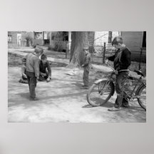 Boys Playing Marbles, Woodbine, Iowa, 1940 Print