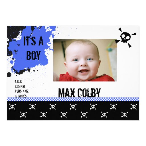 Boy's Punk Rock Birth Announcement