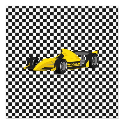 Boy's Race Cars Birthday Party Invitation