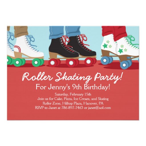 Boys Roller Skating Party Invitations