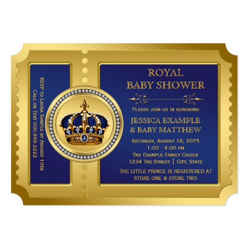 Boys Royal Baby Shower Personalized Invites