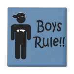 Boys Rule Refrigerator Magnet