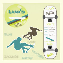 Boys Skateboard Party Invitation invitations