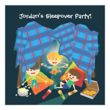 Boy's Sleepover Slumber Party Invitation
